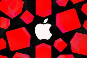 Apple Logo on a Colorful Gradient Background apple logo wallpaper