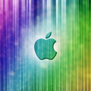 Apple Logo on Abstract Blue Backdrop apple logo wallpaper