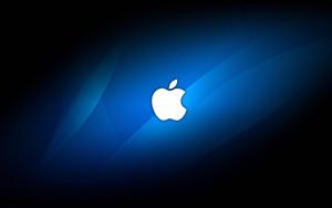 Apple Logo On Black And Blue Wallpaper