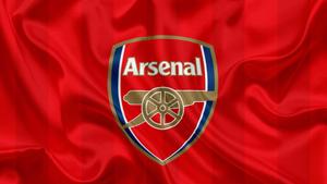 Arsenal Flag On Red Silk arsenal wallpaper
