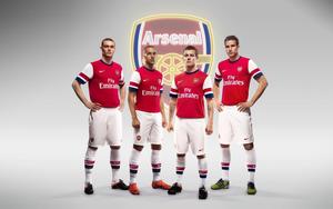 Arsenal Logo And Players arsenal wallpaper