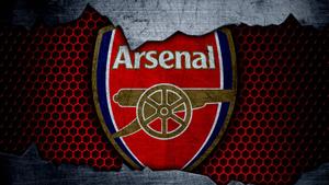 Arsenal Logo On Soccer Net arsenal wallpaper