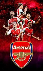 Arsenal team posing at the stadium arsenal wallpaper