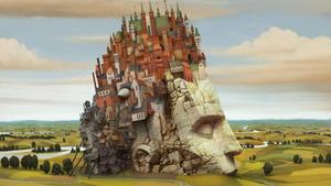 Artistic Village in a Rural Landscape art wallpaper