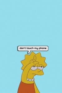 "Assertive Lisa Simpson Warning: 'Don't Touch My Phone'."