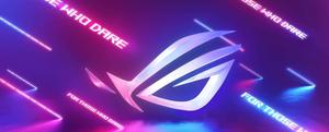 asus rog logo with neon lights asus rog wallpaper