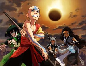 Avatar Aang with the Lights of Fire Nation avatar the last airbender wallpaper