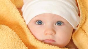 Baby Boy Wrapped In Yellow Towel baby boy wallpaper