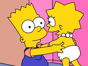 Baby Lisa And Bart Simpson bart simpson wallpaper