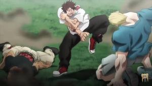 Baki Hanma Against Two Enemies baki hanma wallpaper