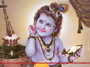 Bal Krishna Holding A Bowl With Curds bal krishna wallpaper