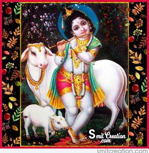 Bal Krishna Playing Flute With Cows bal krishna wallpaper