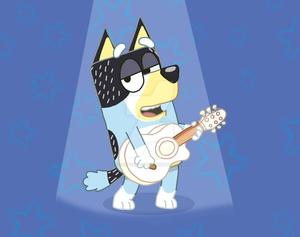 Bandit Singing With Guitar In Bluey bluey wallpaper