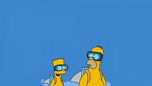 Bart Simpson With Homer Simpson bart simpson wallpaper