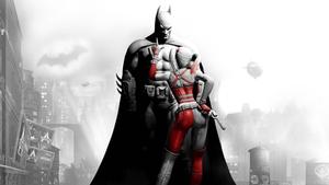 Batman and Harley Quinn join forces to eliminate evil. superhero wallpaper