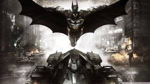 Batman Flying Over Batmobile batman wallpaper