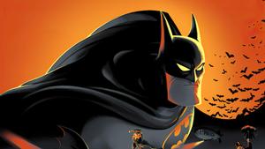 Batman With Flying Bats Orange Aesthetic Picture batman wallpaper