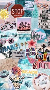 Beach Vibes Aesthetic Collage aesthetic collage wallpaper