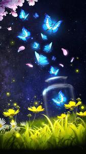 Beautiful Butterflies Animated in Mid-Flight animated wallpaper