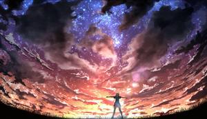 Beautiful Night Sky Anime Scenery anime scenery wallpaper