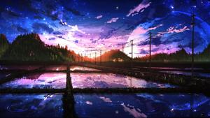 Beautiful Sunrise Anime Scenery anime scenery wallpaper