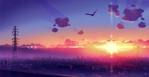 Beautiful Sunset Anime Scenery anime scenery wallpaper