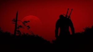 Beauty of Minimalism in a Red & Black Witcher 1440p wallpaper
