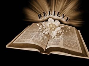Believe Open Bible Daffodil bible wallpaper
