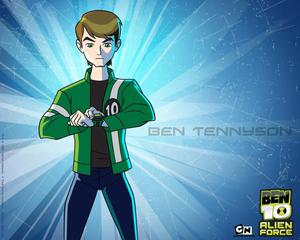 Ben 10 using his powers to bravely protect Earth ben 10 wallpaper