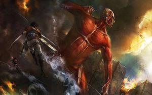 Bertholdt and the Colossus Titan attack on titan wallpaper
