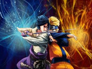 Best friends Naruto and Sasuke united in battle naruto shippuden wallpaper