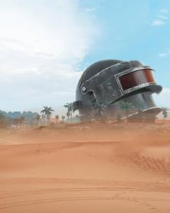 BGMI Big Helmet On Sand bgmi wallpaper