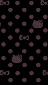 Black and Purple Dots Hello Kitty black hello kitty wallpaper