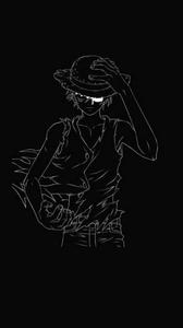 Black And White Outline Art Of Luffy Phone
