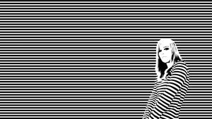 Black And White Stripe Girl girl wallpaper