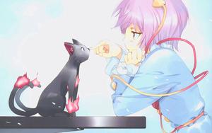 Black Cat And Sad Girl Animated animated wallpaper