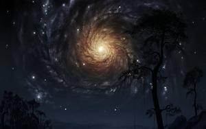 Black Hole Forrest Night Sky black hole wallpaper