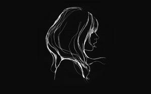 Black Minimalist Girl Aesthetic Drawing aesthetic drawings wallpaper