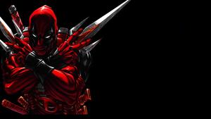Black Minimalistic Deadpool Background With His Bang Lee Sais deadpool wallpaper