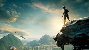 Black Panther and the futuristic Wakanda City black panther wallpaper