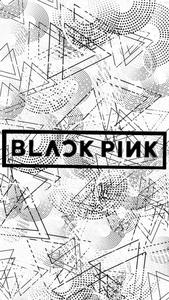 Blackpink Logo Over Black And White blackpink logo wallpaper
