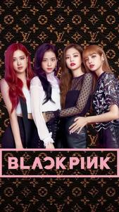 Blackpink Logo Over Louis Vuitton blackpink logo wallpaper