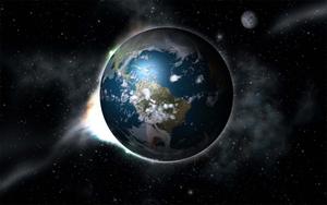 Blazing Earth Against Space Background earth wallpaper