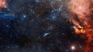 Blue 4K Space Cosmic Dust Wallpaper