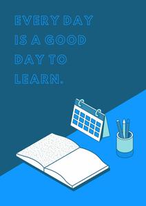 Blue Aesthetic Everyday Learning Quote blue aesthetic wallpaper