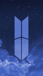 Blue Galaxy BTS Logo bts logo wallpaper