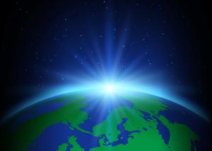 Blue Light Over Earth Digital Art Background earth wallpaper