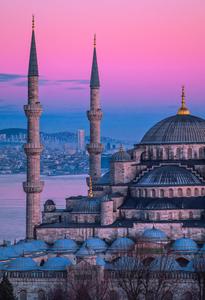 Blue Mosque After Sunset Islamic Background islamic wallpaper