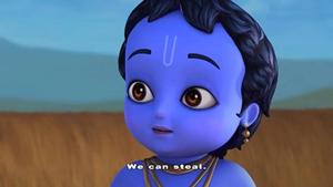 Blue-Skinned Little Krishna little krishna wallpaper