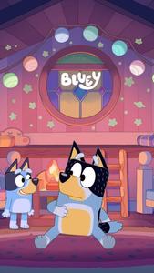 Bluey And Bandit Inside Decorated House bluey wallpaper